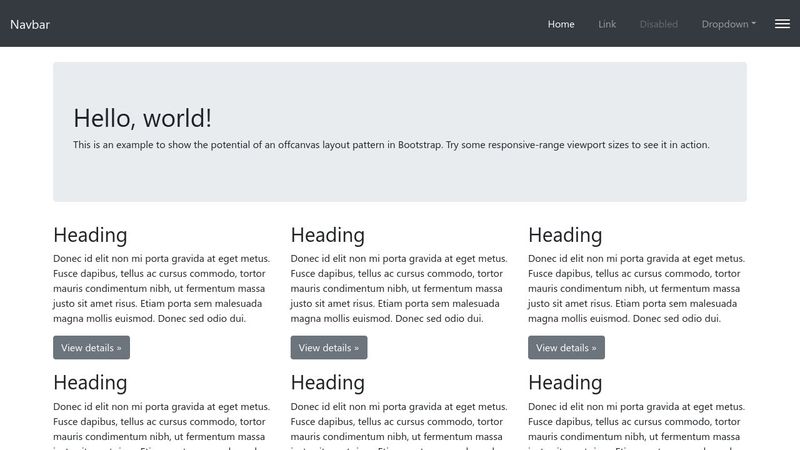 Bootstrap 4.x Off-canvas Sidebar