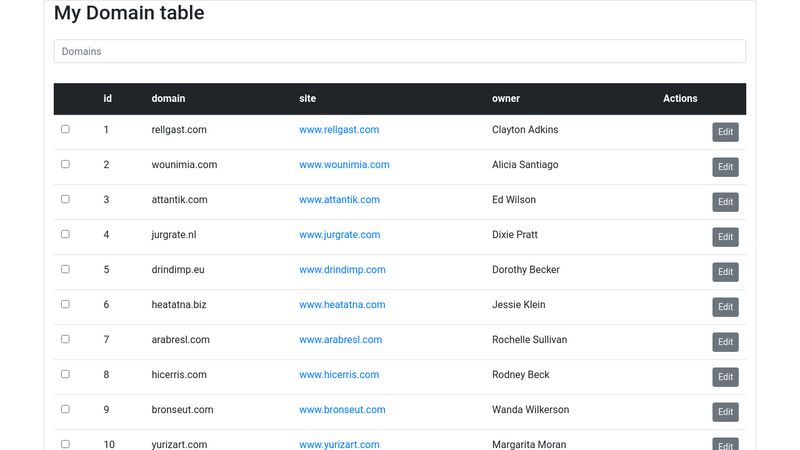 vue table test