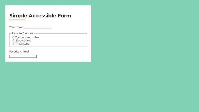 Simple Accessible Form