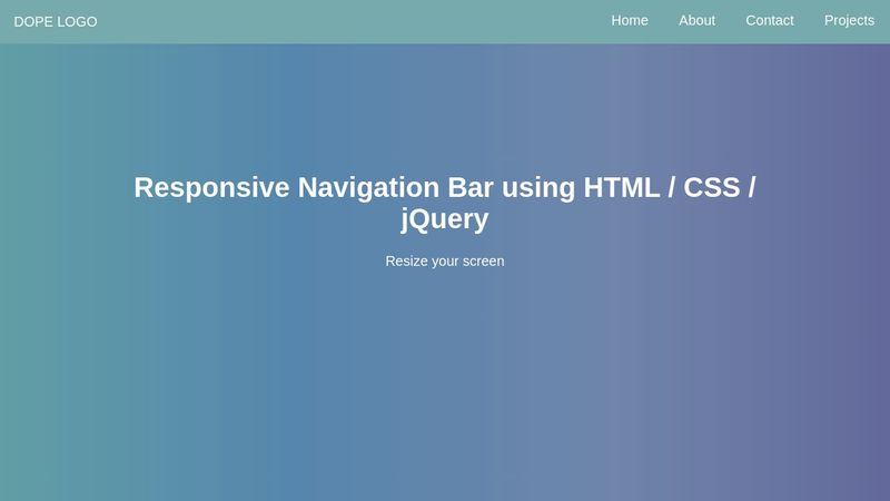 Dropdown Navigation