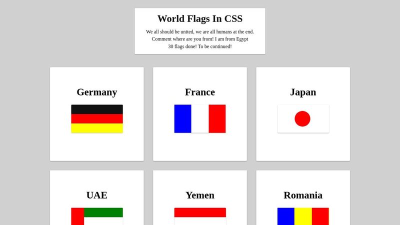 World Flags In CSS!
