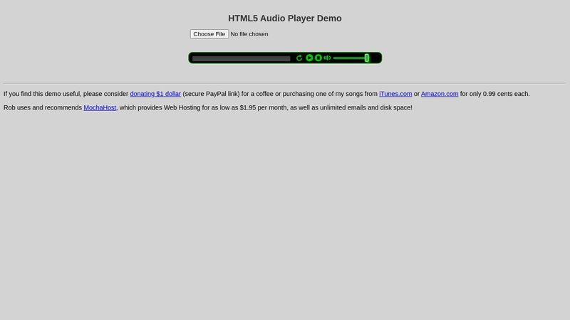 HTML5 Audio Player with Custom Controls