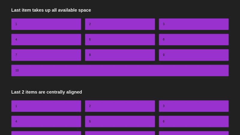 Flexbox layout examples