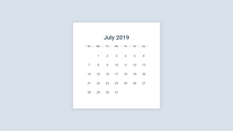 CSS Grid - Calendar