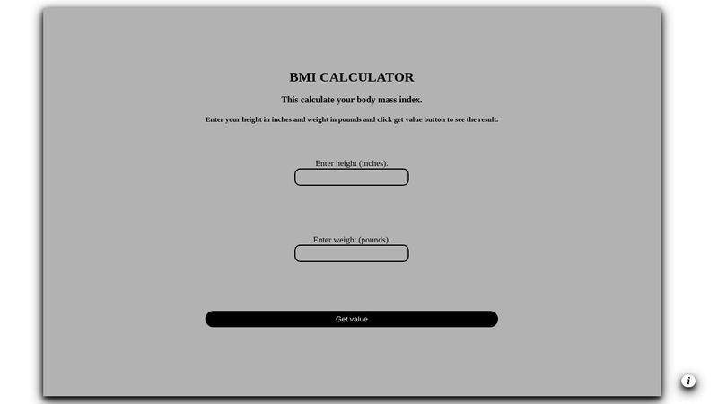 Simple BMI Calculator in JavaScript