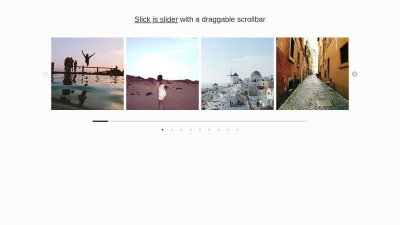 Slick js slider with a draggable scrollbar