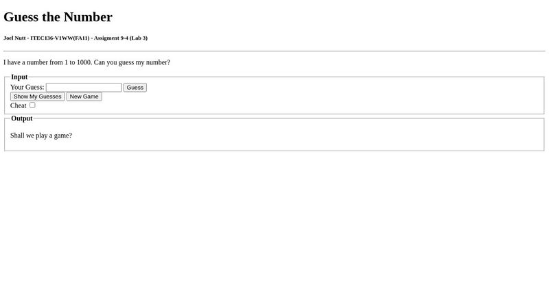 Number Game - Javascript