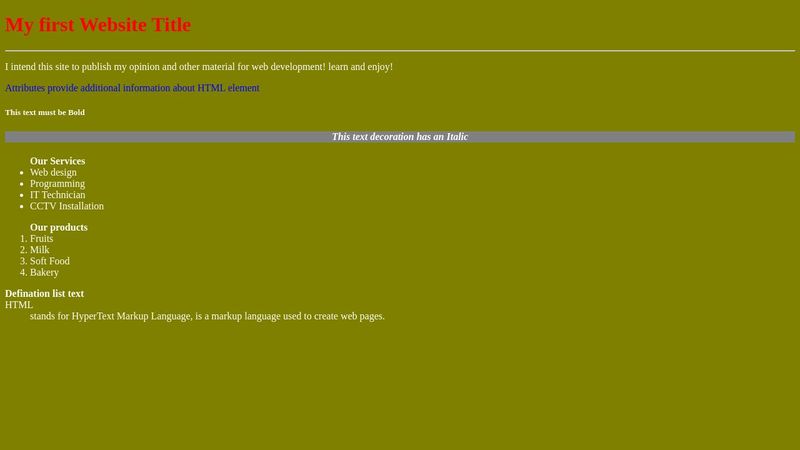 Introduction to html