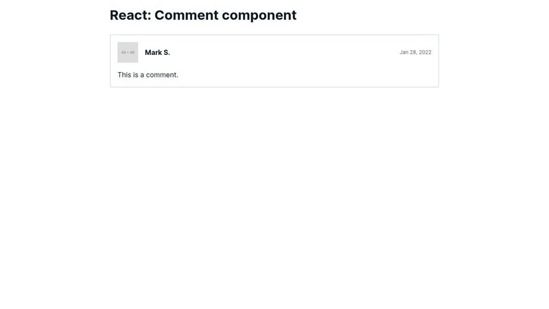 React: Comment component