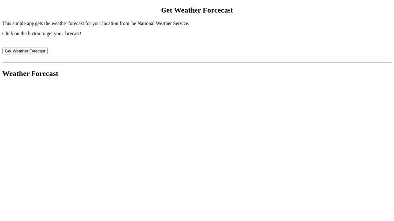 Get Weather Forecast For Current Location