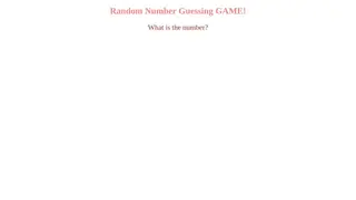 random number guessing game