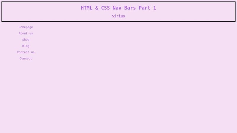 HTML & CSS Nav Bars P1