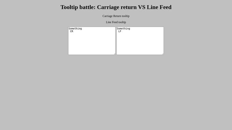 Carriage return vs Line feed tooltip