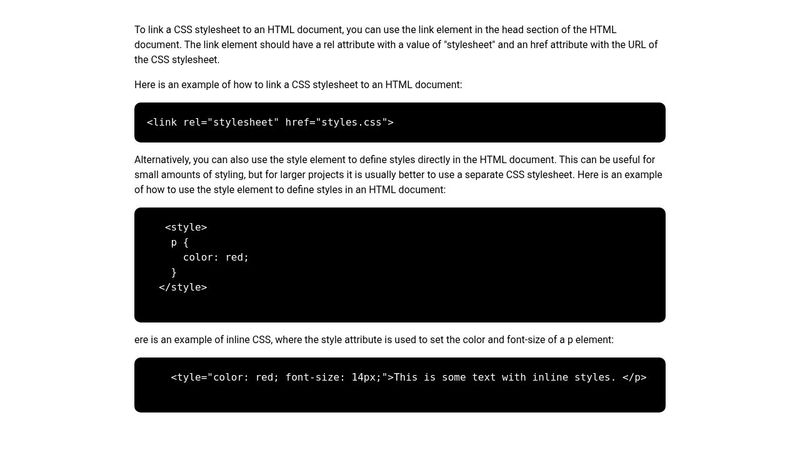 Linking CSS and HTML together