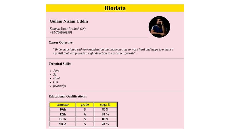 BioData-Html image.