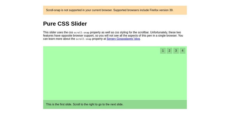 Pure CSS Slider using Scroll-Snap