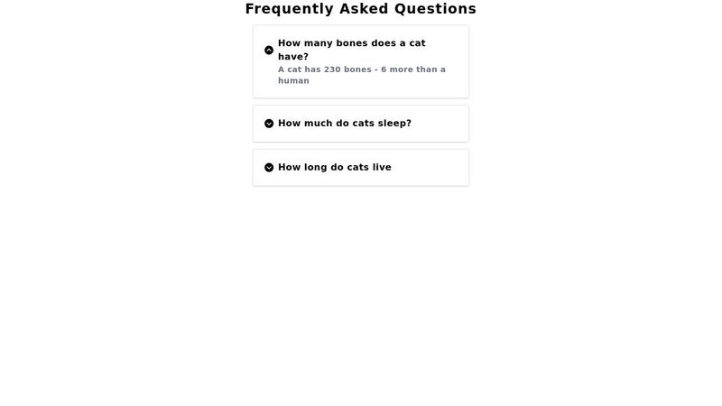 FAQ component - React template