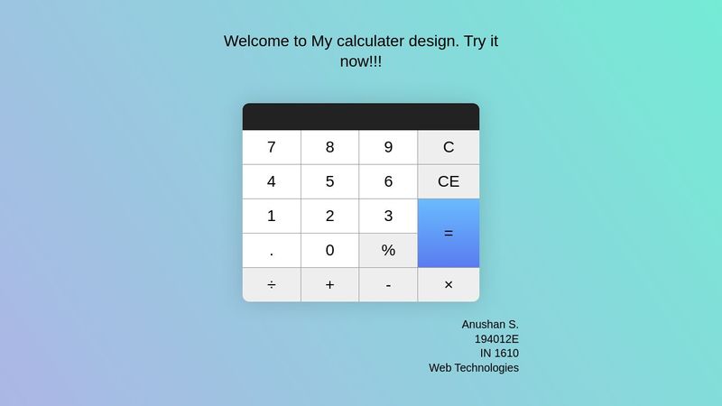 Calculator using Javascript