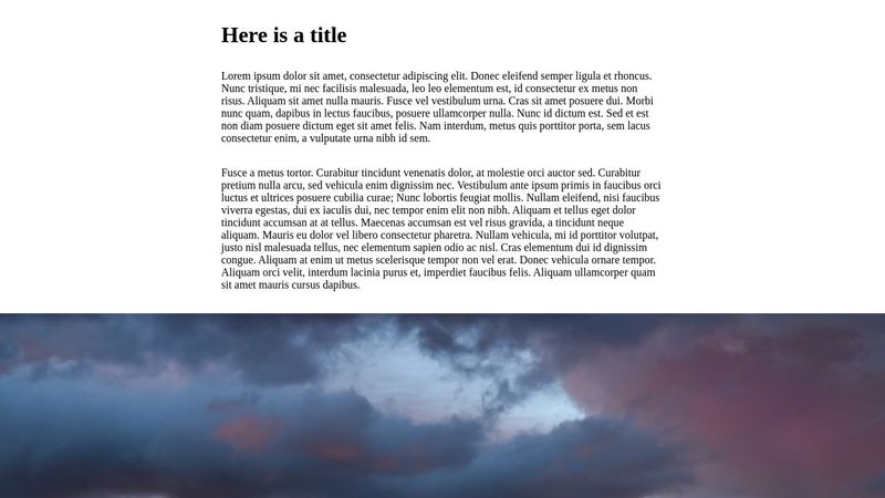 Full Bleed Layout using simple CSS