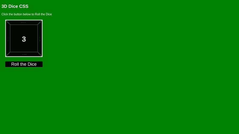 3D Dice CSS JS image.