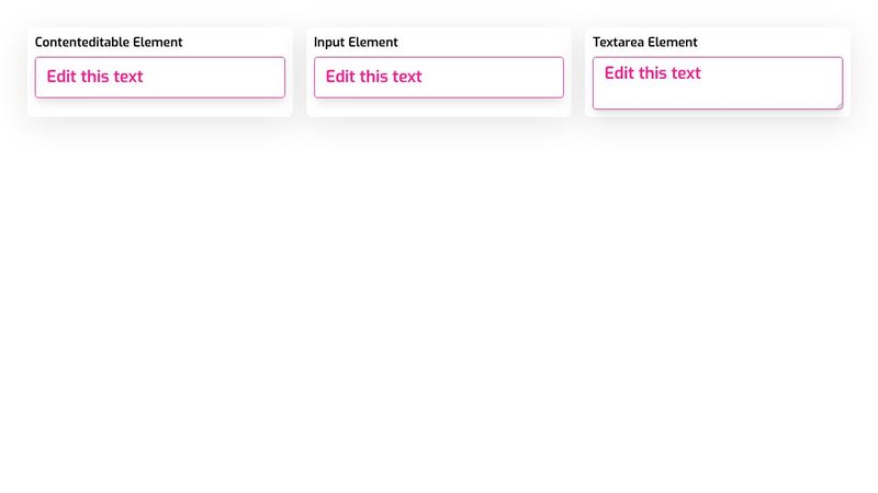 Contenteditable Element vs input vs textarea