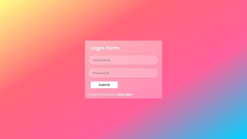Glassmorphism Login form with HTML & CSS