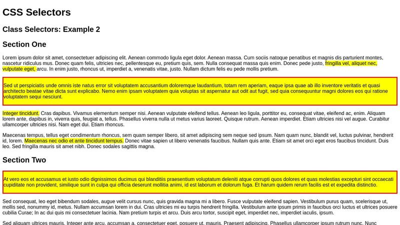 CSS Selectors: Class Example 2