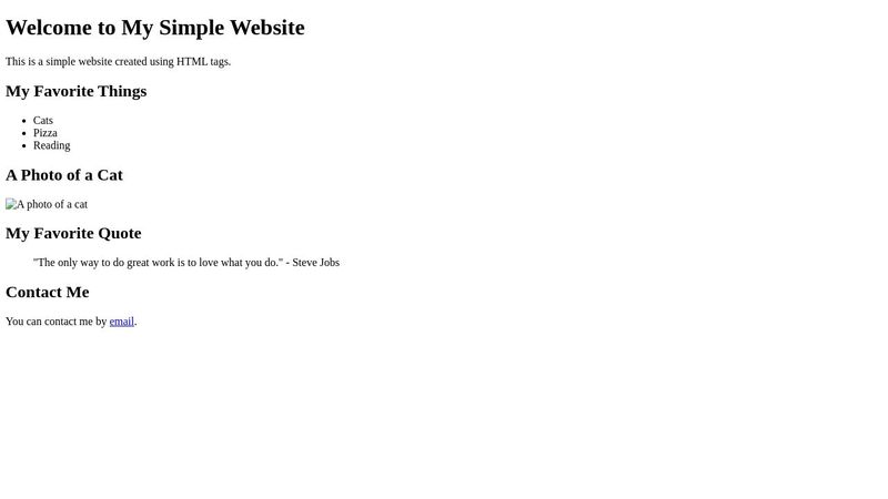 creating a website with basic html tags