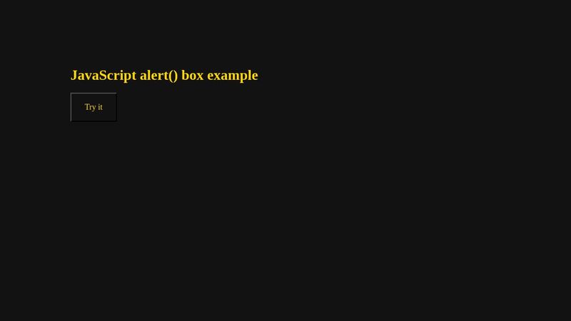 JavaScript-alert() box