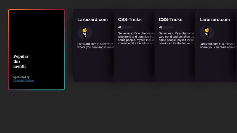 (HTML CSS) Movable Stacked Card Row