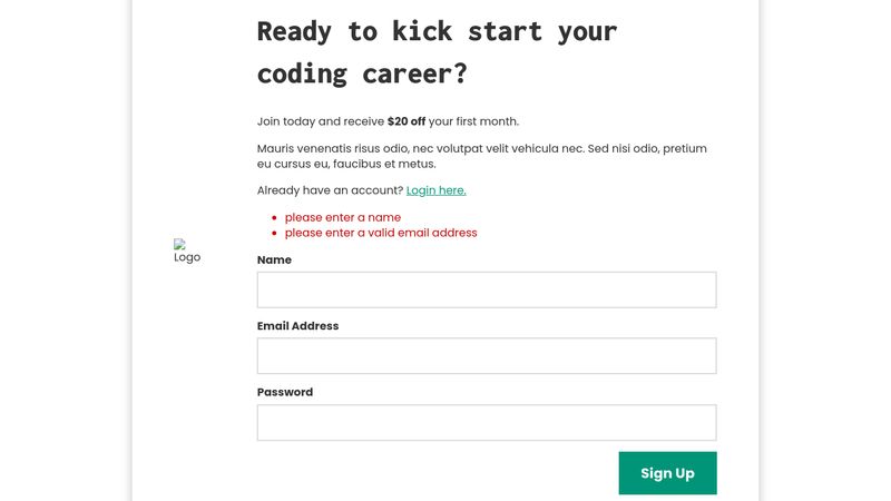 Modern Sign Up Form Design with CSS