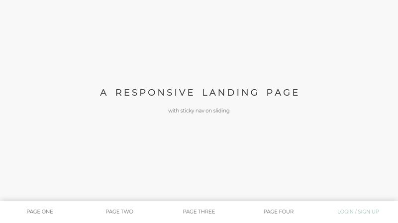 Sliding Sticky Navigation, Responsive Website Template