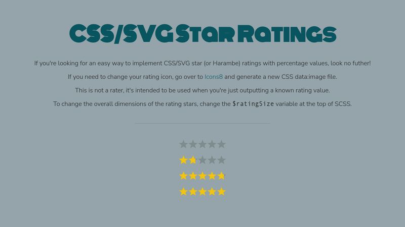 CSS/SVG Star Rating With Percentage Values