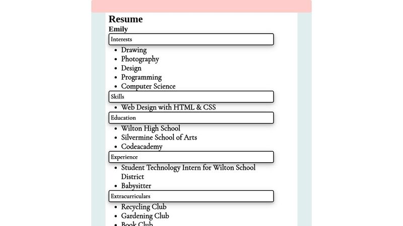 A simple HTML Resume