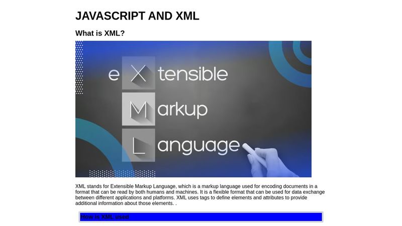 JAVASCRIPT AND XML