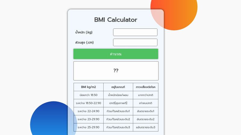 BMI Calculator Javascript