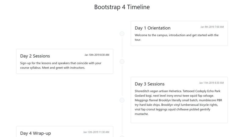 Simple Timeline | Bootstrap 4