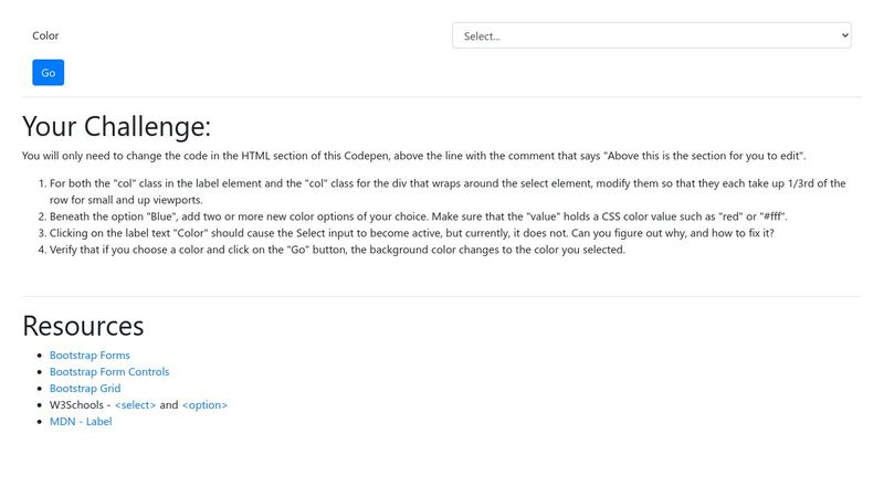 Code Challenge: Bootstrap Form