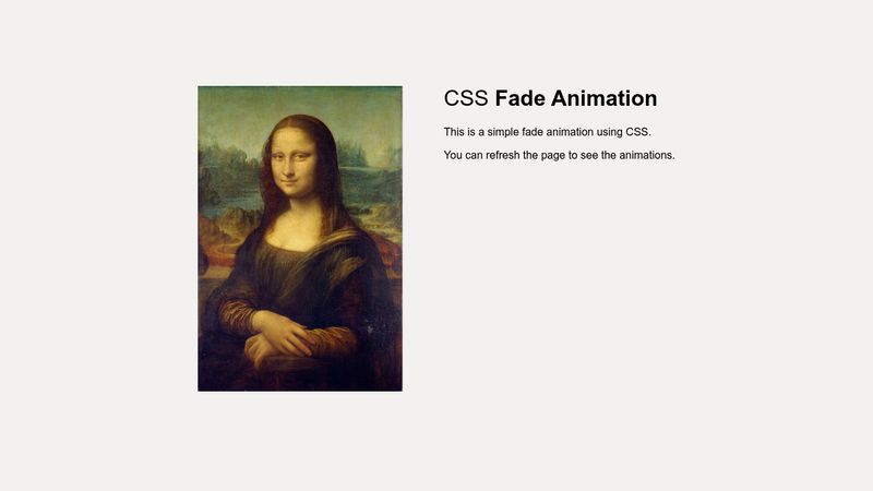 html css fade in animation