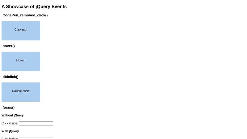 jQuery Events