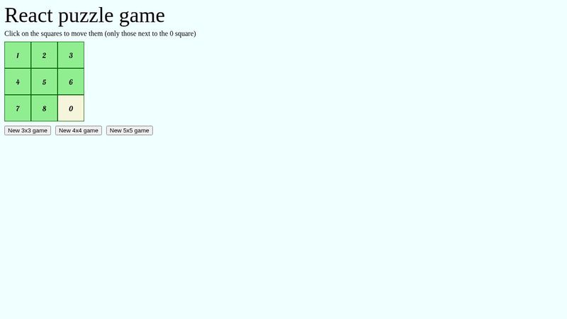 React JS puzzle game