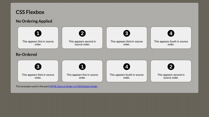 CSS Flexbox Source Order