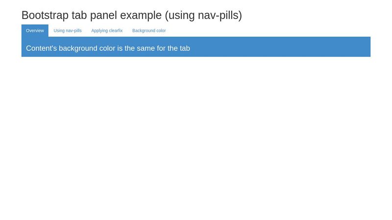 Bootstrap tab panel example
