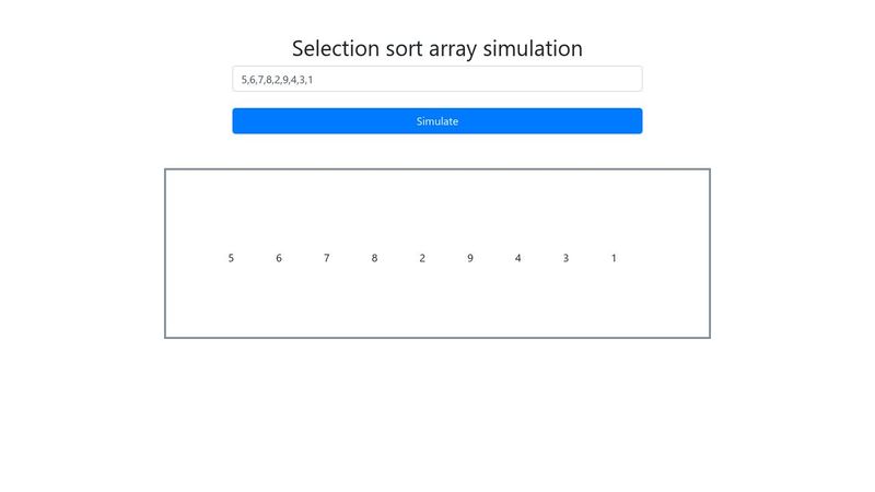 Selection sort simulation