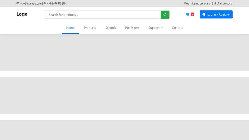 E-commerce Navigation using Bootstrap 4