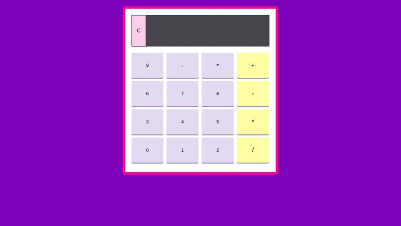 Calculator HTML CSS JavaScript PURE