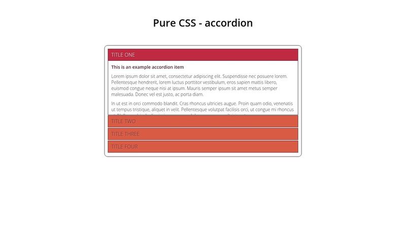 Pure CSS - accordion