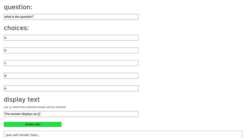 easy json builder for comment prompts