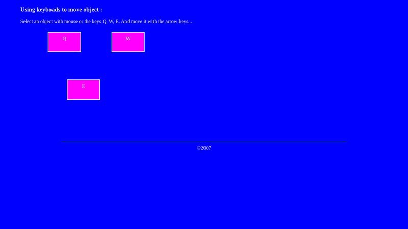 Moving object with keyboard