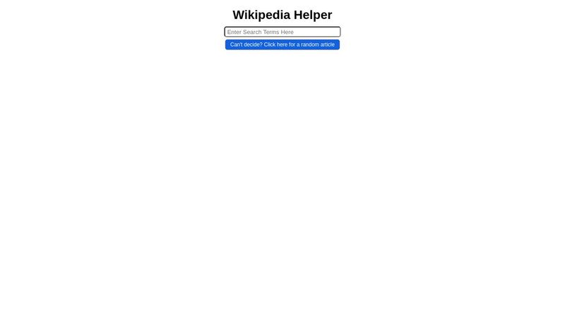 Wikipedia in React w/ CSS Grid